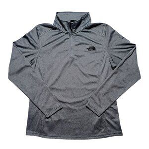 The North Face Women’s L Gray 1/4 Zip Mock Neck Fleece Jacket Sweatshirt Outdoor